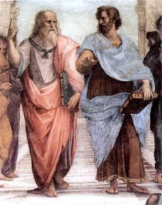 Image: Aristotle and Plato: Detail from The School of Athens by Raphael